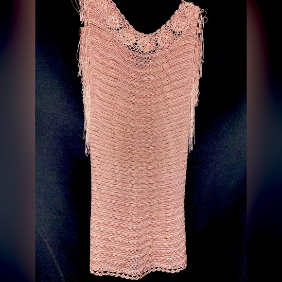 Vintage knit light pink Sleeveless Blouse - Picture 2 of 2